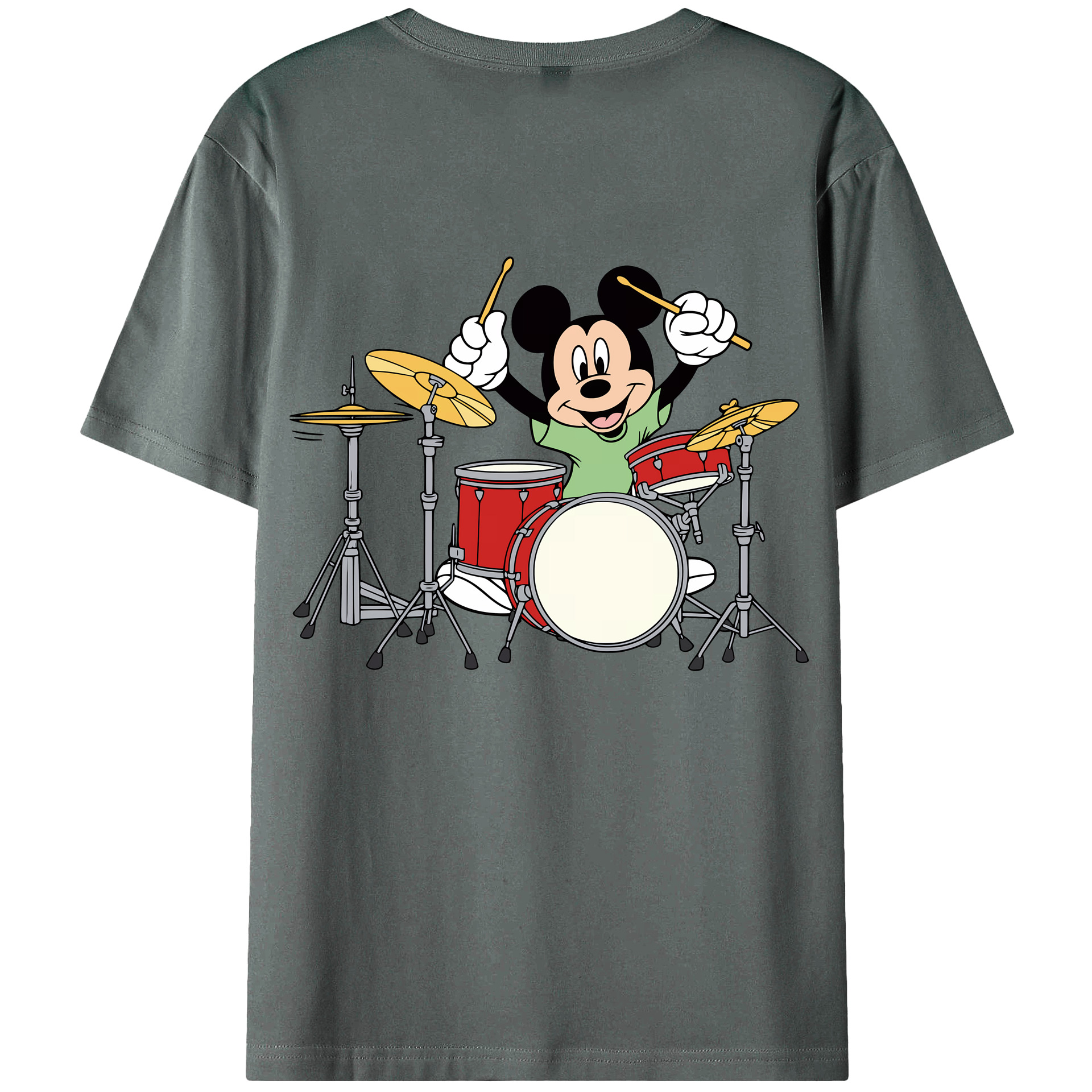 （画像用） ミッキーマウス Mickey Mouse 綿100％ メンズ半袖Tシャツ（バックプリント） 通気性